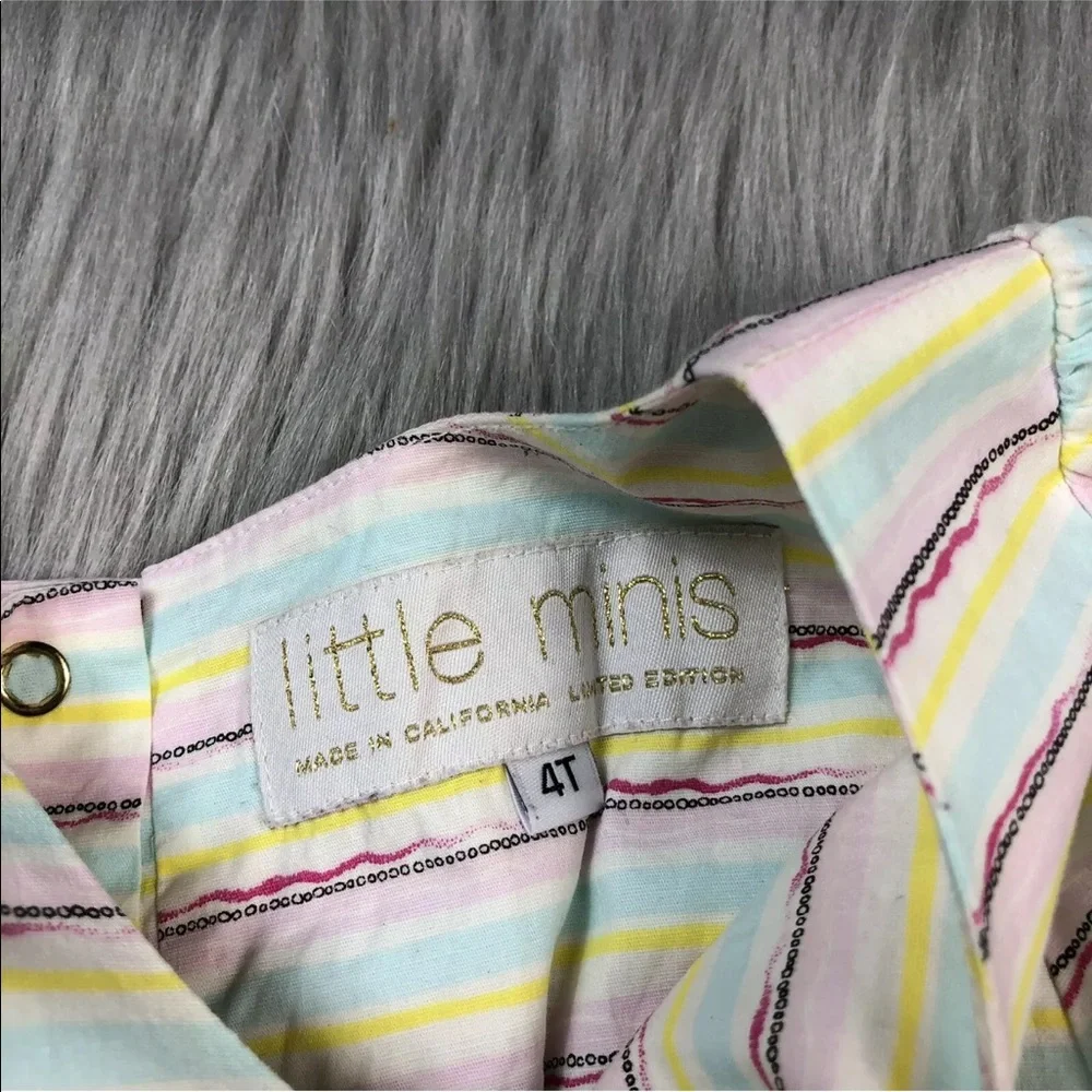 Little Minis Toddler Girls 4T Rainbow Stripe Dress With Bloomers
